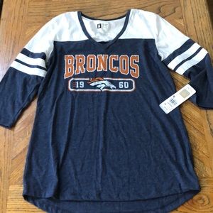 Woman’s NFL Bronco’s 3/4 sleeve, v neck t-shirt